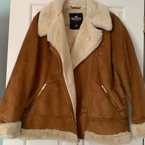 Hollister Faux Shearling Biker Jacket